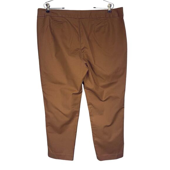 Boden Brown Chinos Flat Front Tapered Leg Cropped Ankle Pants Women's 14R - Picture 3 of 4
